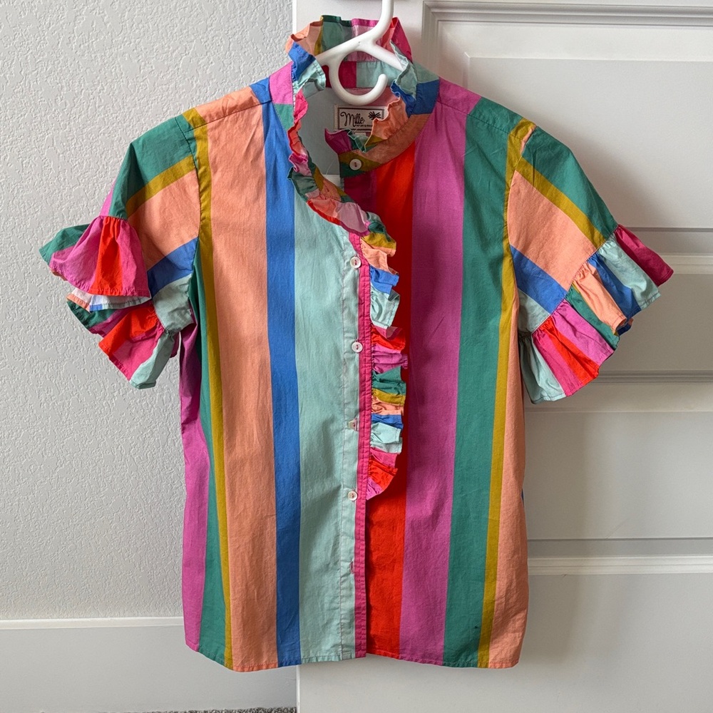 Mille Vanessa Multicolor Striped Blouse XXS